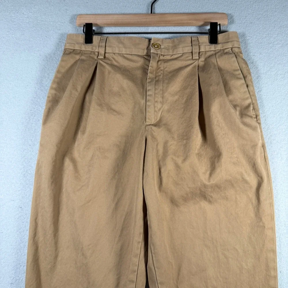 Banana Republic Smithfield Mens Tan Pleated Cotton Chino Pants 30x30 136459-07